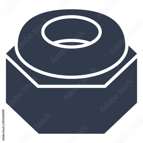 Tall blue nylon insert lock nut cut out