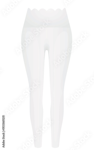 White legging tight pants. vector illustration