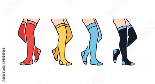 Thigh High Socks Line art abstract clean tone illustration