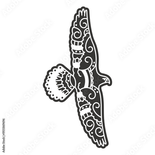 Black flying eagle mandala