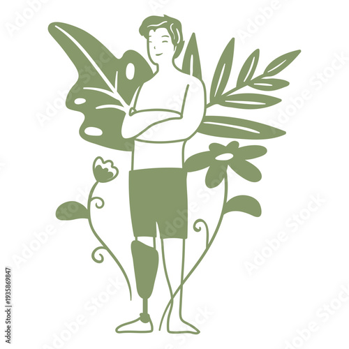 Disabled man filled stroke