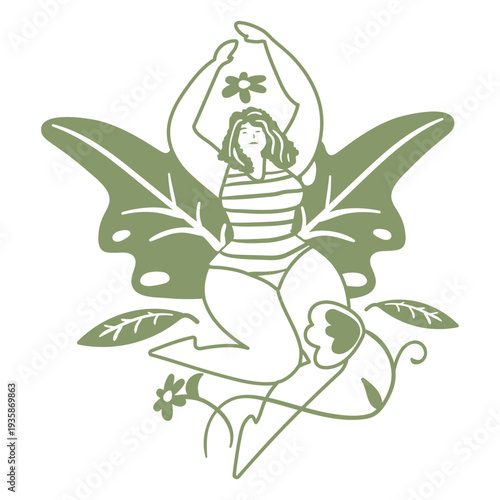 Plus size woman filled stroke