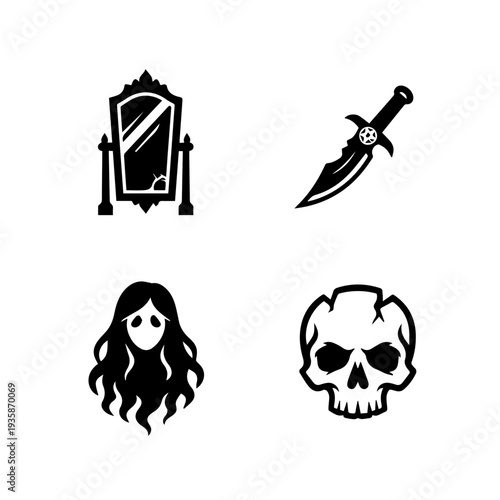  reptile eye, crow, bear trap, monster teeth, halloween icons, spooky vector, horror design, gothic art, scary symbols, black silhouett
