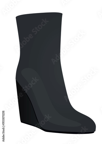 Black women boots. vector illustration