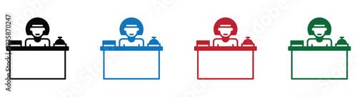 Four diverse professionals working at desks with colorful backgrounds vector illustration