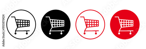 Vector Shopping Cart Icon Circles Shopping Stock Vector