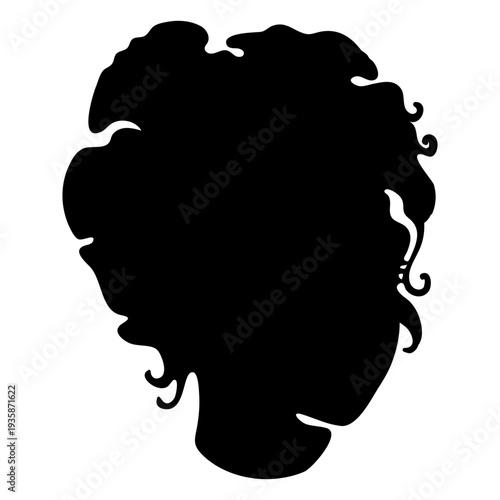 Woman hairstyle profile silhouette
