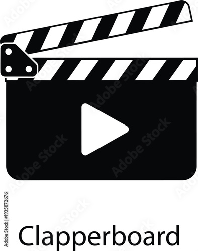 Clapperboard icon for film and video production