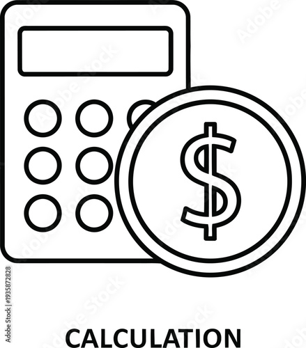 Financial calculation and money concept icon