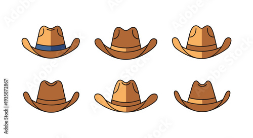 Cowboy Hat Line art vector abstract smooth color