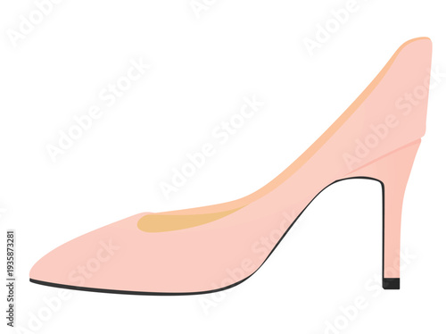 Pink elegant shoe. vector illustration
