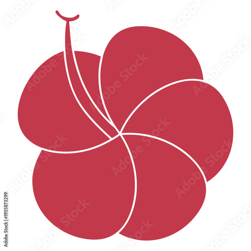 Red hibiscus flower cut out