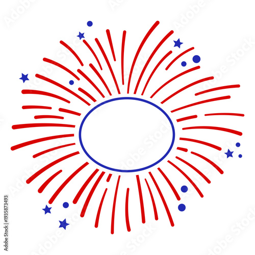 Editable center fireworks stroke