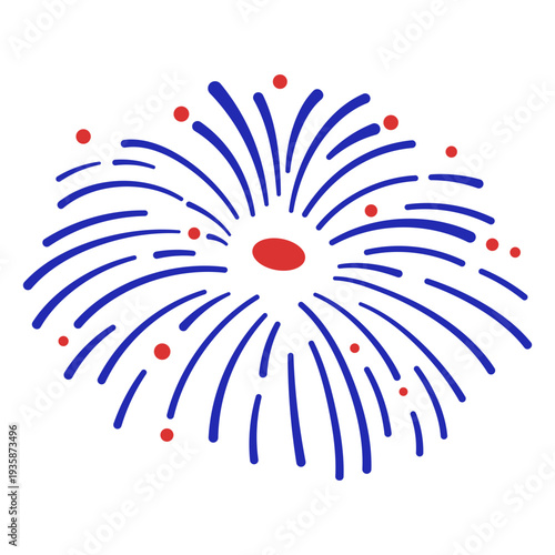 Blue fireworks stroke element