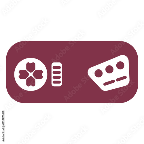 Retro gaming joystick filled stroke