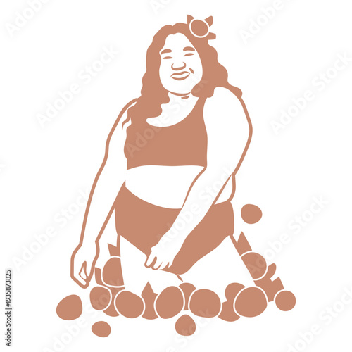 Plus size girl cut out