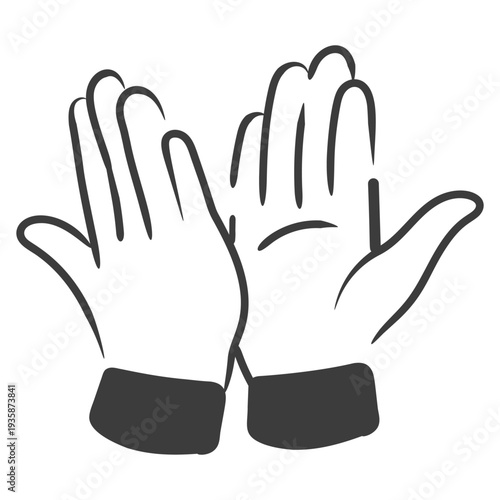 Simple line art illustration of clapping hands a minimalist vector icon representing applause agreement or celebration vector