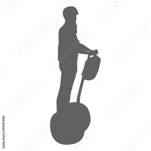 Segway rider from side silhouette