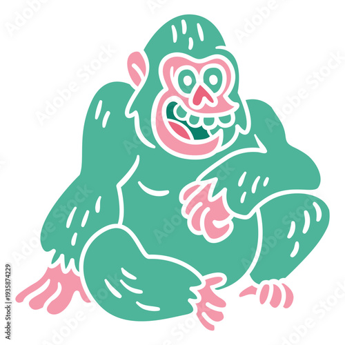 Gorila smiling cut out