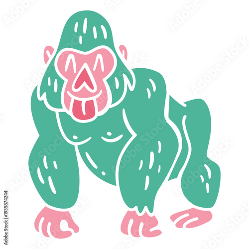 Gorila tongue out cut out