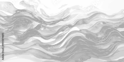 Vector Abstract waves cascade gracefully, a mesmerizing display of fluid motion, evoking a sense of calm. The layered textures and subtle hues create depth and visual intrigue.