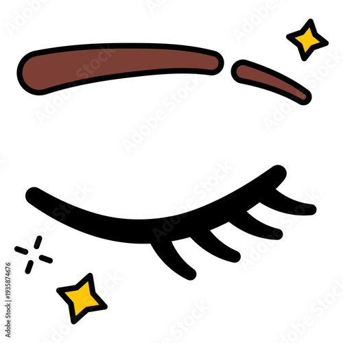 Lashes and brow color stroke