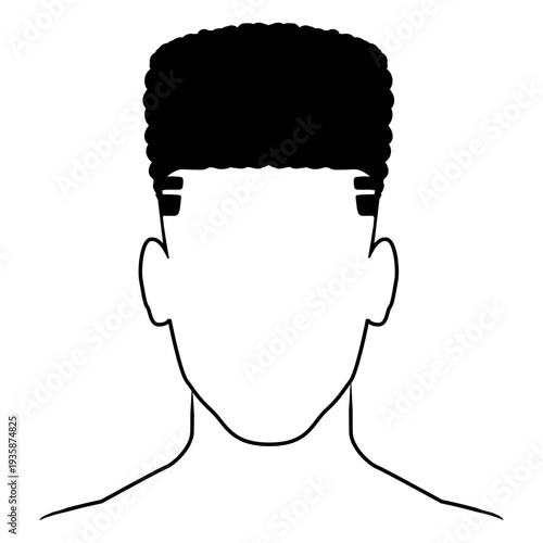 Flat top haircut filled stroke