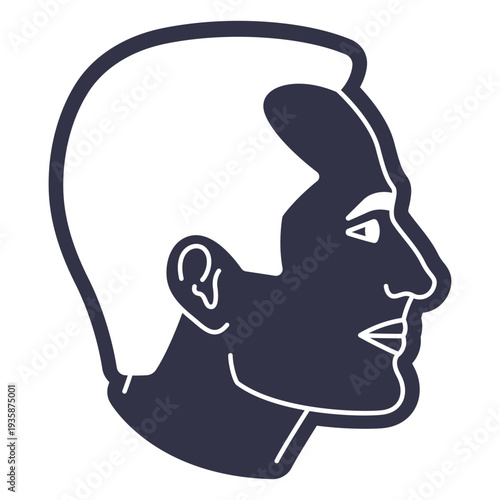 Man middle age profile short hair cut out