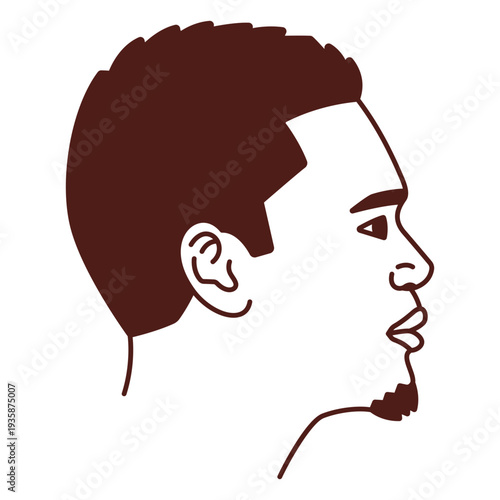 Short hair and beard man filled stroke