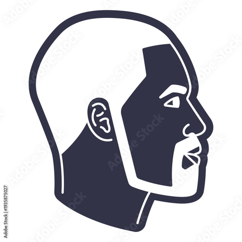 Shaved hair man cut out