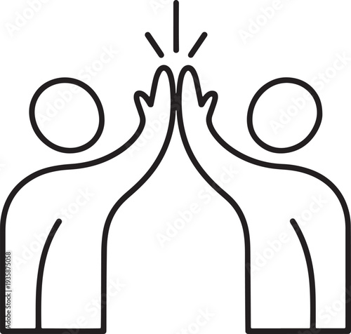 High Five Icon – Teamwork and Celebration Symbol