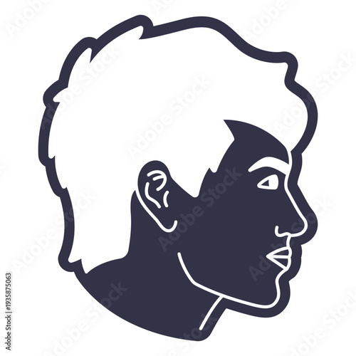 Young man mid hair cut out