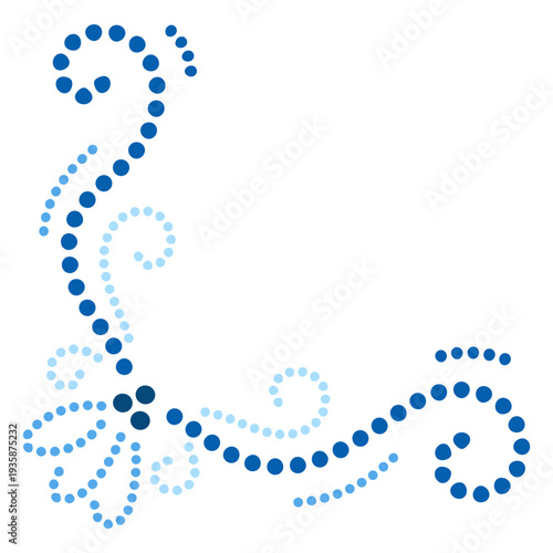 Blue swirl ornament dottedflat