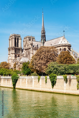 Notre-Dame Cathedral Paris France Seine River Exterior