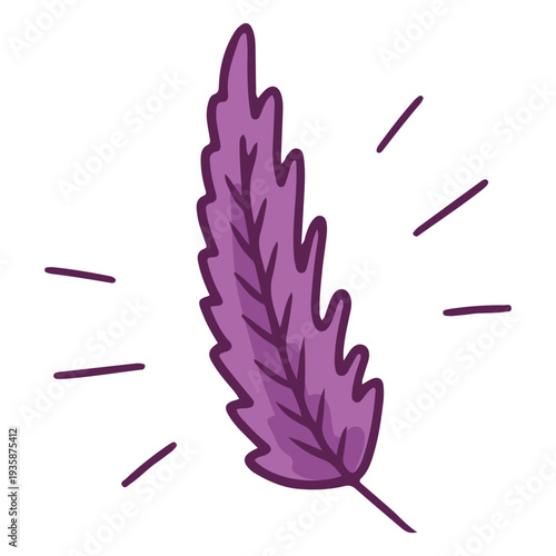 Purple feather color stroke