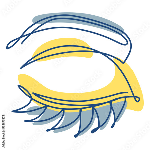 Closed eye continuous line