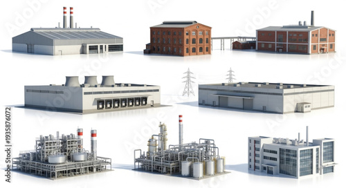 Collection of Industrial Factory Buildings and Structures.