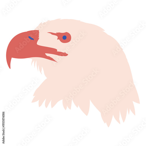 Bird eagle animal head flat