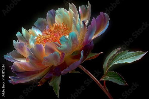 Elegant pastel blossoms softly blooming against a dark backdrop