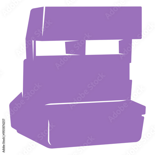 Purple instant camera cut out