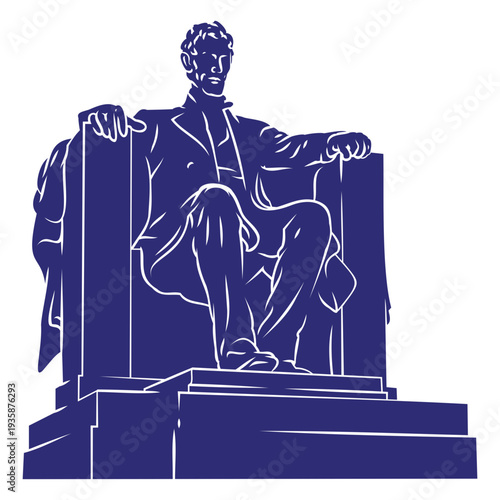 Abraham lincoln statue cut out