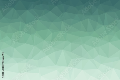 Refreshing low poly polygonal surface showcasing a vibrant gradient from dark teal to a light mint green