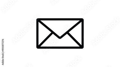 Envelope mail outline icon for message and contact