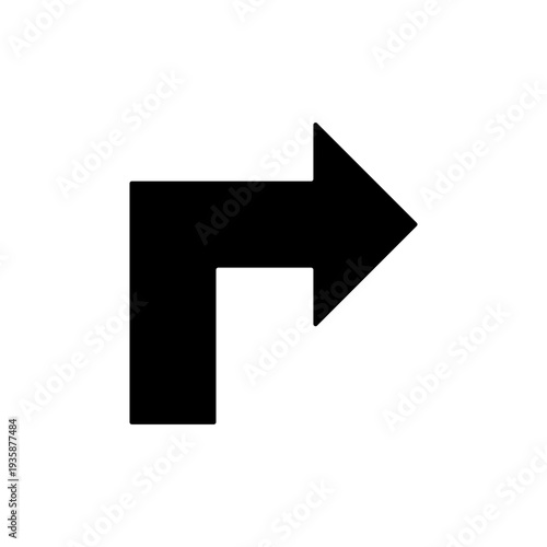 Black L-shaped arrow pointing right, indicating a turn or progression in a specific direction.