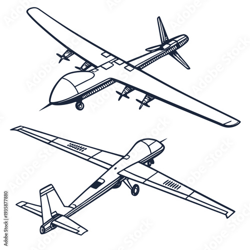 Of two reconnaissance drones unmanned aerial vehicle