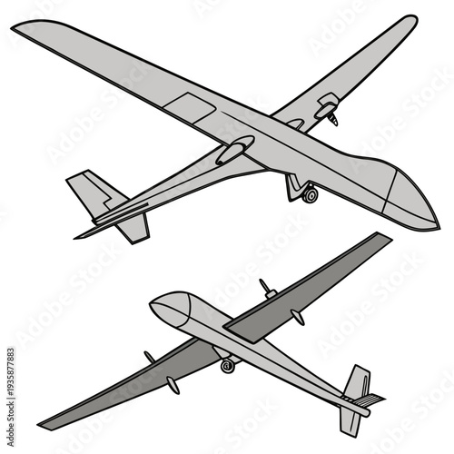 Gray of two reconnaissance drones unmanned aerial vehicle