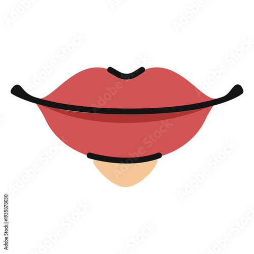 Smiling lips semi flat