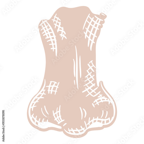 Human nose hand drawn cut out