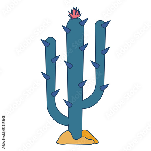 Wild west cactus color stroke