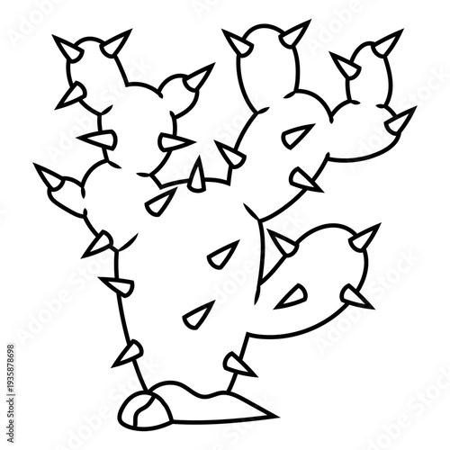 Wild west cactus plant stroke